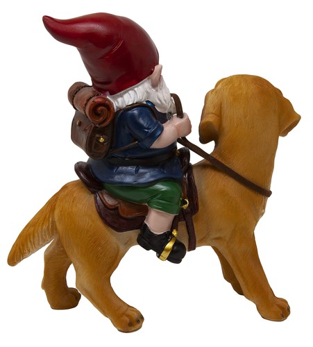 Funny Guy Mugs Gnome and a Yellow Lab Statue- Yellow Labrador Retriever- Indo... - Picture 8 of 9