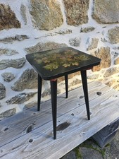 TABOURET BOIS USSR SOVIÉTIQUE XOXLOMA VINTAGE PEINT À LA MAIN  1960s