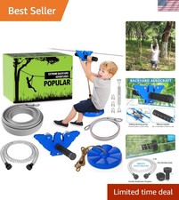 Durable 75FT Zip Line Kit with Adjustable Swing Seat for Kid Adult Adventures