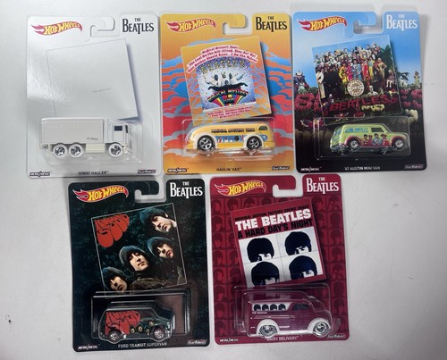 Hot Wheels 2016 Beatles Popkultur Album Cover Komplettsatz 5 Druckguss-Autos