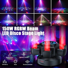 150W RGBW LED Laser Beam 6Arms Moving Head Stage Light DMX DJ Disco Party Lights