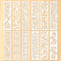 12 StüCk Schablonen Zum Malen, Kunststoff Geometrische Mustertextur Schablonen S