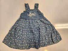 Vtg Blue Jean Look Oshkosh B Gosh Dress 5 Girls Bear "Early Days Remember When"