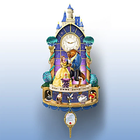 Reloj de pared Bradford Exchange Disney La Bella y la Bestia Felices para Siempre Foto 2 de 4
