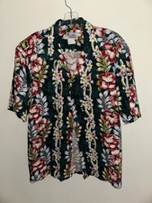Authentic Vintage Hawaiian Shirt Floral Pattern Made In Hawaii Size L