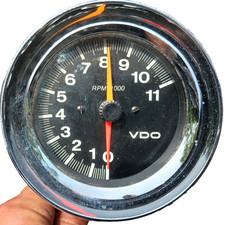 Vintage Vdo Cockpit 11k Rpm Memory Tachometer Chrome Housing Swiss Gauge Rare