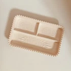 Shell Pink Milk Glass Tray - Vintage 1950s Divided Serving Dish 12"x7.5"