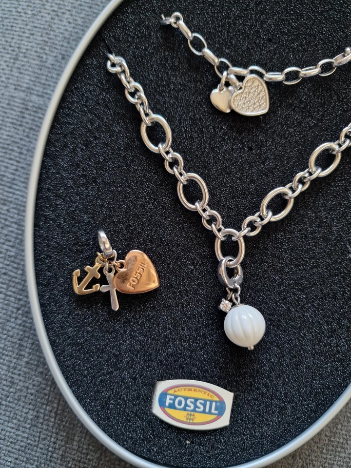 Fossil Schmuck Set Kette + Armband + Charm - Bild 2 von 4