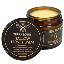 Organic Grass-Fed Beef Tallow HONEY Balm with Raw Honey CITRUS  2 OZ