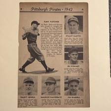 Pittsburgh Pirates Elbie Fletcher Rip Sewell Wasdell 1942 Annual Baseball 6X8
