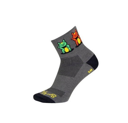 Socks - SockGuy - Charm 3" L/XL Cycling/Running NEW Cat Gray MEN - Image 4 of 4
