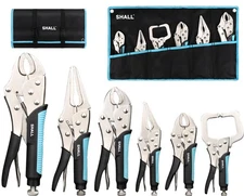 SHALL 6-Piece Locking Pliers, Vice Grips Pliers Set, 5,7 & 10 Curved Jaw