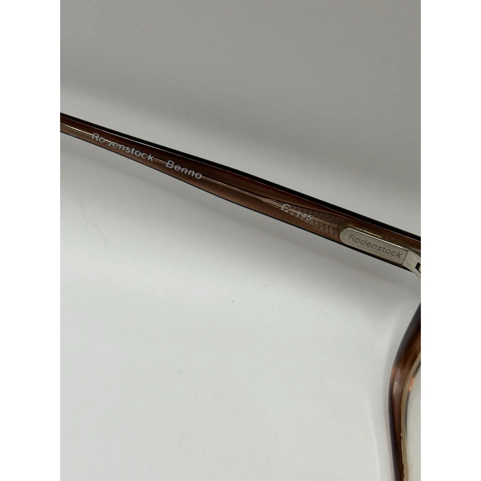 Vintage Anos 70 Rodenstock Benno C 145 Óculos Fames Mel Calico Quadrado - Imagem 4 de 4