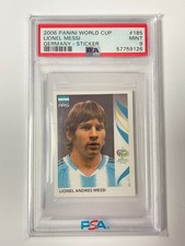 LIONEL MESSI #185 RC ROOKIE PANINI WORLD CUP STICKER 2006 GERMANY PSA 9