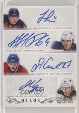 2013 National Treasures Quads 4/20 Alex Galchenyuk Jonathan Huberdeau Auto 7ez