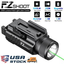 Rechargeable 2000 Lumen Flashlight Green Laser Sight Combo For Picatinny/GL Rail