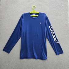 Hurley Men Shirt L Blue Logo Activewear Long ...