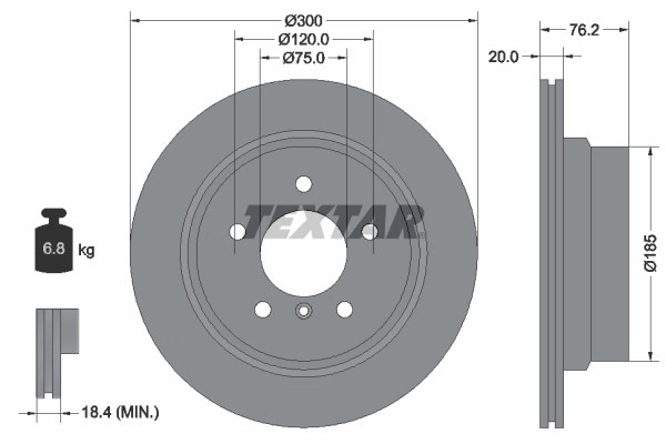 2Er-Set 2Er Set Bremsscheibe Textar 92227103 BMW 34216778049 BMW 34216855236-image