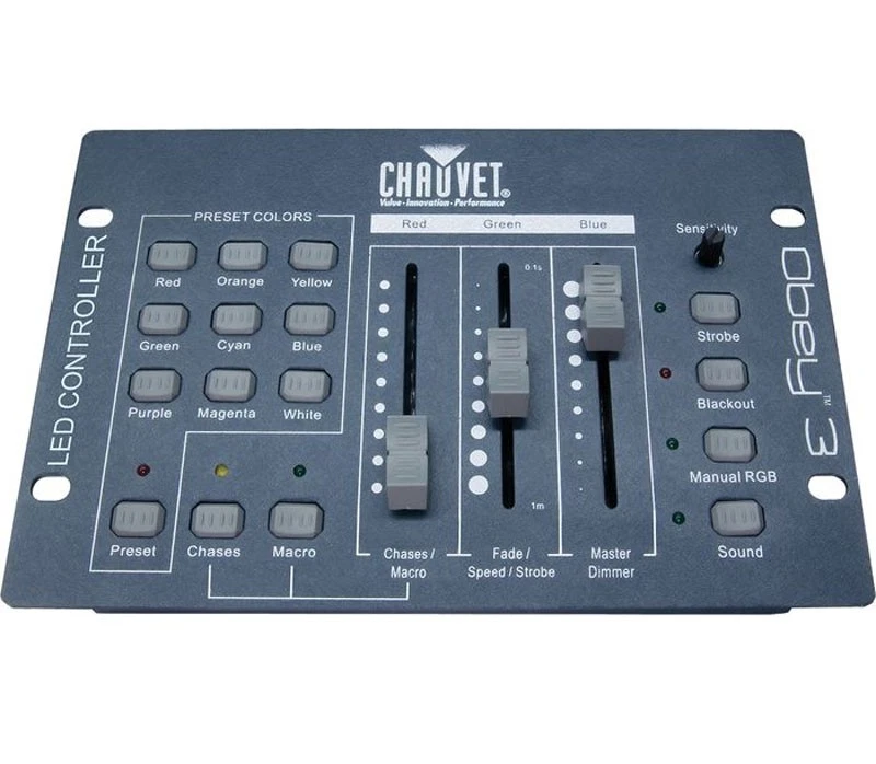 Chauvet DJ Lighting Obey 3 LED Par Can Light Color Mixing Controller & Dmx Cable - Image 3 of 4