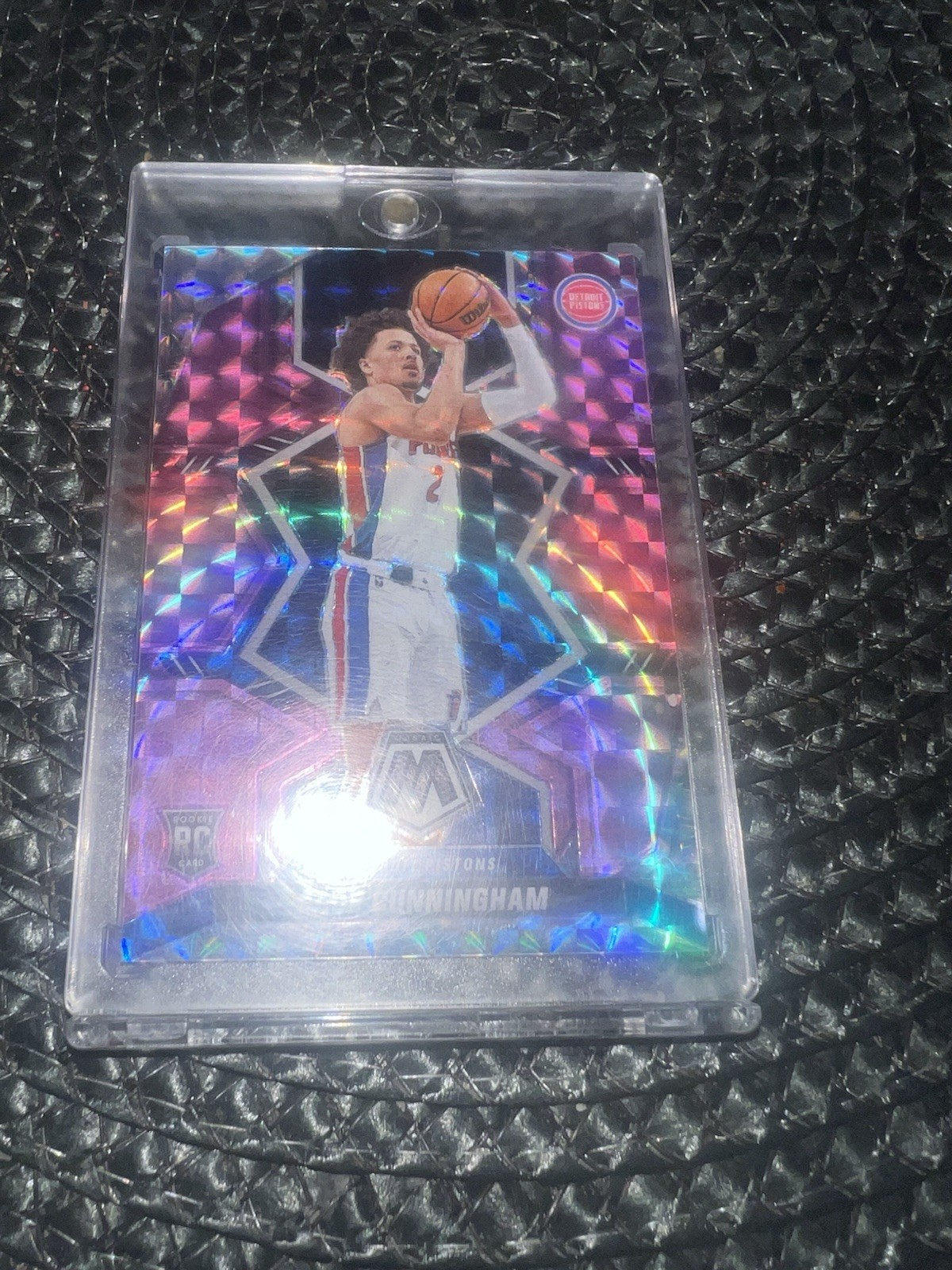 2021-22 Panini Mosaic - Rookies Cade Cunningham #203 Purple Mosaic Prizm 1/49