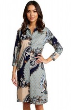LuLaRoe Women's Paisley Print Long Sleeve Classic Ellie Shirt Dress Size Medium