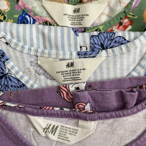 Bundle of 3 Girls Patterned Jersey Dress Butterfly Floral Unicorn Print Sz 8/10 - Bild 9 von 11