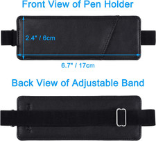 Adjustable Elastic Band Pen Holder, 2 Packs PU Leather Pencil Holder, Pen Sle...