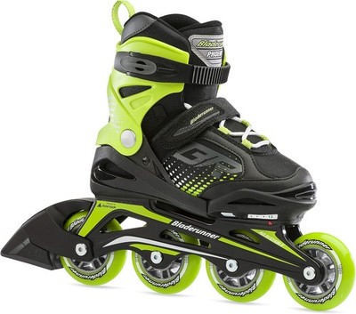 Bladerunner by Rollerblade Phoenix Boys Adjustable Fitness 5-8, Black/Green 