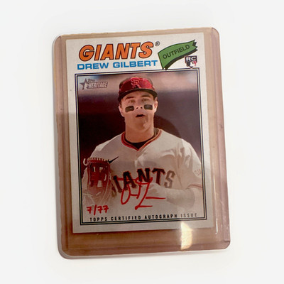 Topps 2026 Series 1 Drew Gilbert Giants Red Ink Rookie Auto /77 triple 7   