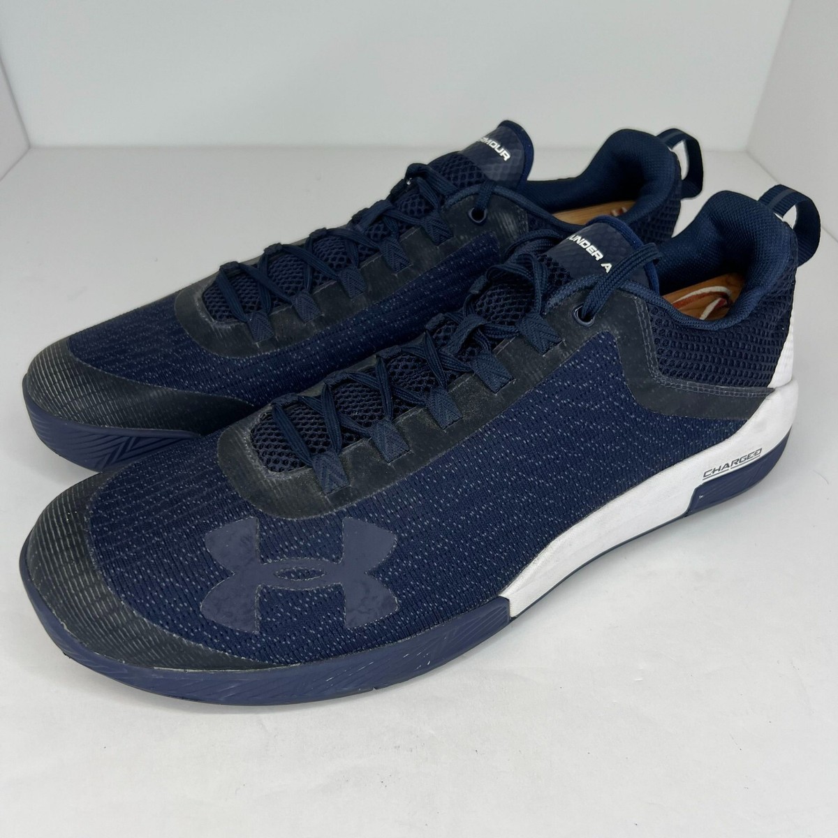 Under Armour Mens 1293035410 Blue Charged Legend Low Top Size 11.5
