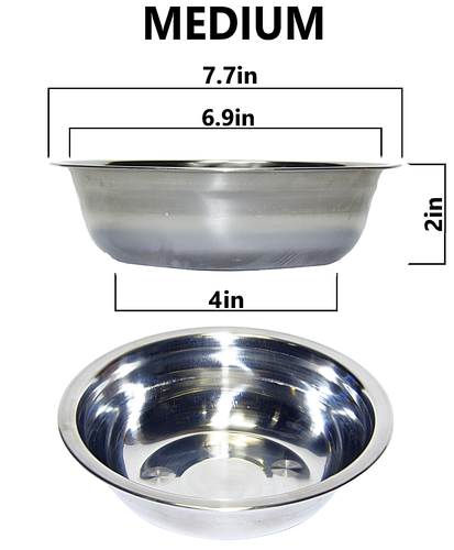 Set of 2 Dog Cat Pet Bowl Dish Metal STAINLESS STEEL Silver New XXS-XXL - Picture 27 of 47