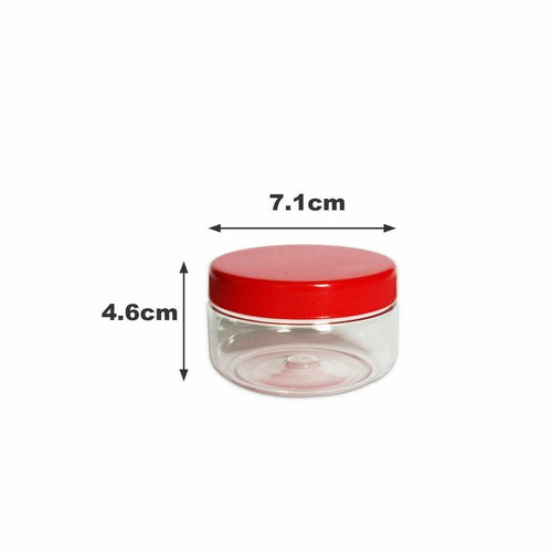 Plastic Storage Jar Red lids Kitchen Spice Food Containers Clear Pot Small Large - Bild 24 von 82