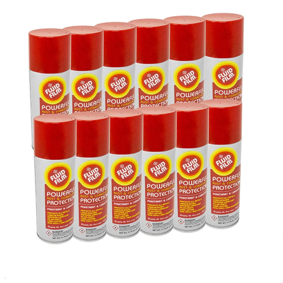 12PK Fluid Film 11.75oz Rust & Corrosion Protection Prevention Aerosol Lubricant