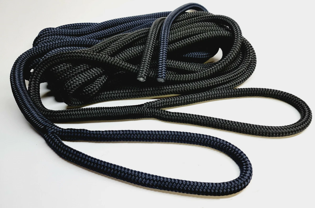 Dockline Double Braid Polyester Marine Boat Mooring Rope Spliced Dock Line  Warps