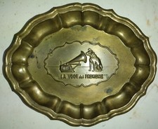 ANTICO POSACENERE PUBBLICITARIO IN LAMIERINO EPOCA PRIMI 900 LA VOCE DEL PADRONE