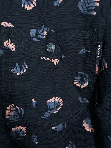 O’Neill Shirt Mens Large Black Floral Oxford Short Sleeve Button Up Pocket Skate - Picture 5 of 10