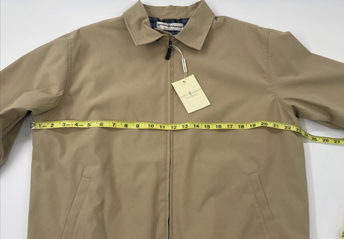 Chaqueta de golf Fairway & Greene para hombre tostada mediana forrada a cuadros bombardero cremallera preppy NUEVA - Imagen 7 de 11