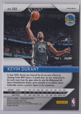 Kevin Durant 2018-19 Panini Prizm Cracked Ice Pink Parallel SP 