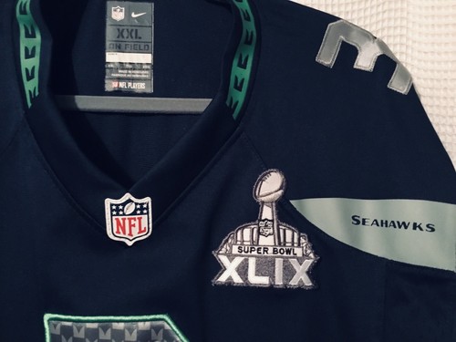 NIKE Seattle Seahawks~Wilson,12th Fan XXL Super Bowl XLIX On Field-Embroider-3’s - Picture 3 of 5