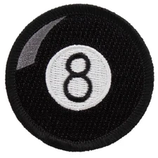 8 Ball Patch - Billiards Patch - 2" Round Embroidered Pool Patch
