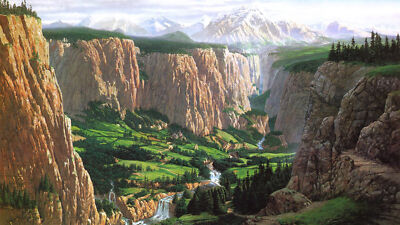 Landscape j r tolkien the lord of rings rivendell Custom Gaming Mat Desk