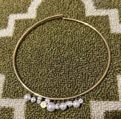 MICHAEL KORS GOLD TONE Tubular Choker Cuff NECKLACE with