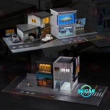 1/64 Diorama Car Garage Model City Street View Building Scene Display Model Gift