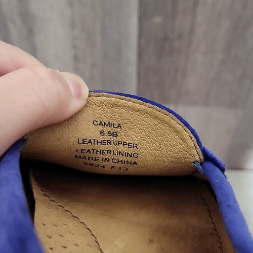 Lauren Ralph Lauren Blue Suede Camila Driving Loafers Leather Flats Womens 6.5B - Imagen 3 de 7