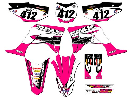 2019-2023 CRF 125 13 FLY Pink Senge Graphics Kit Compatible with Honda - Picture 1 of 10