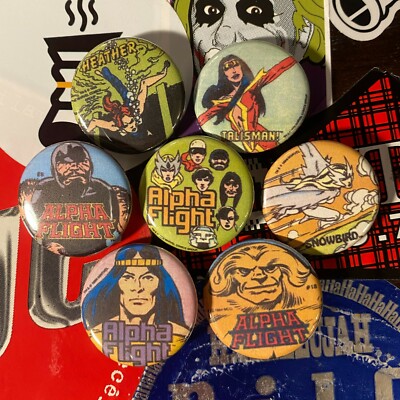 Alpha Flight Button 7-Pack Marvel Comics Sasquatch Puck Talisman