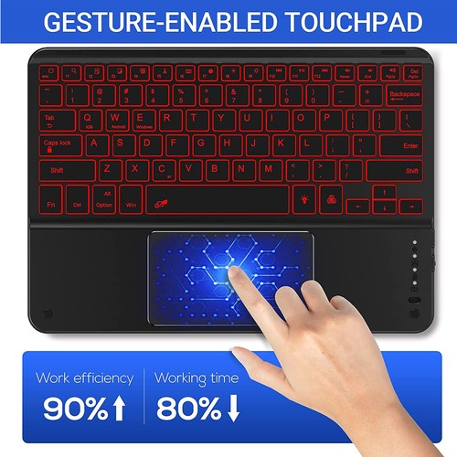 For Samsung Galaxy Tab S9 FE S8 S7 S6 Lite A9 A8 Backlit Touchpad Keyboard Mouse - Picture 8 of 34