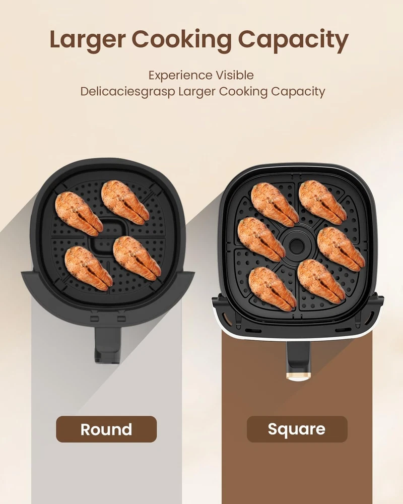 5.3QT Air Fryer with Viewing Window 7 Presets Non-Stick Oven USA