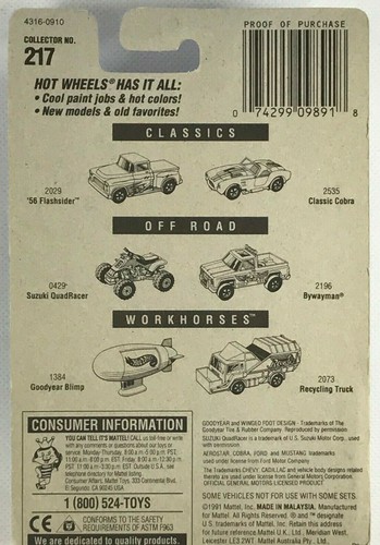 Collettore Hot Wheels Blue Card Main Line anni '40 Woodie 7SP Wheels 1996 #217 4316 - Foto 2 di 2