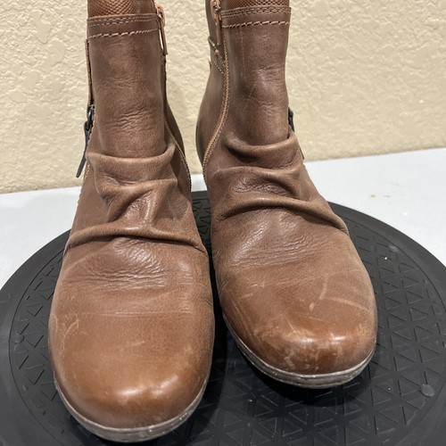 Cobb Hill Laurel Rivet Boots Ankle Booties Size 7 Ruched Leather Comfort Winter - Picture 2 of 7
